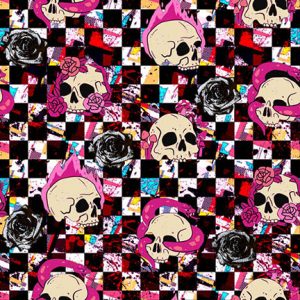 Checkerboard Skull Snake Rose-Pink