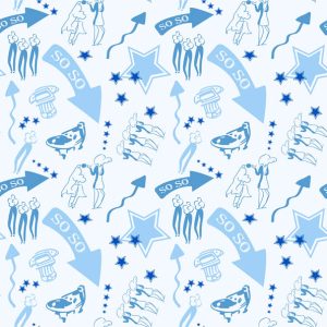 Playful Party Doodles - Sky Blue
