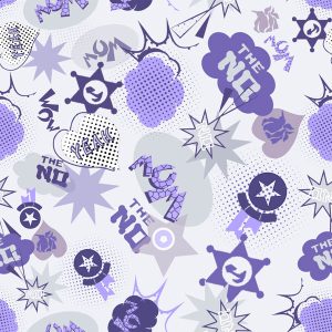Pop Art Star & Doodle Mix - Lavender Purple