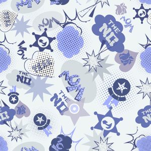 Pop Art Star & Doodle Mix - Sky Blue