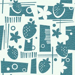 Pop Art Strawberry Cutouts - Slate Teal