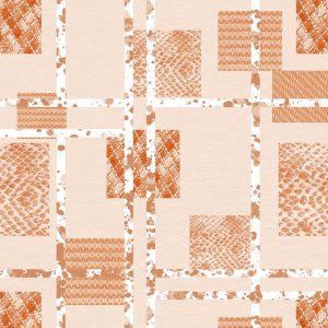 Retro Grid Patchwork - Peach Cream
