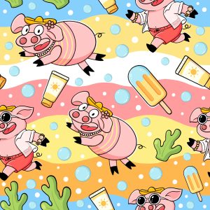 Summer Beach Pig Popsicle