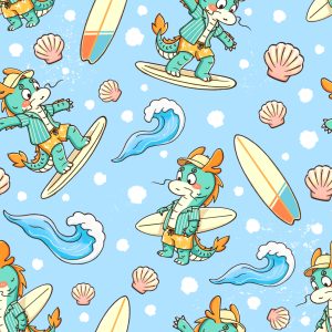 Summer Surfing Dragon Ocean Wave