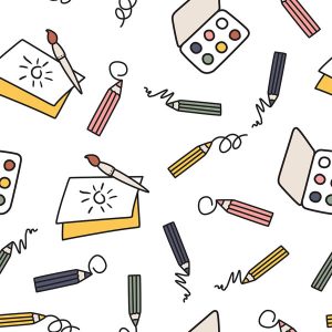 Retro School Tool Doodles