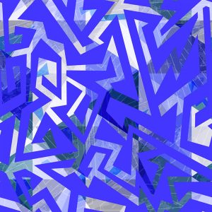 Shattered Geometric Shards - Royal Blue
