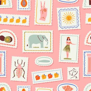 Tropical Safari Collage - Blush Pink