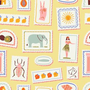 Tropical Safari Collage - Butter Yellow