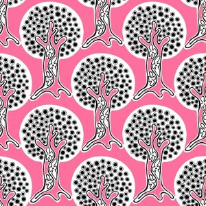 Whimsical Orchard Trees - Bubblegum Pink